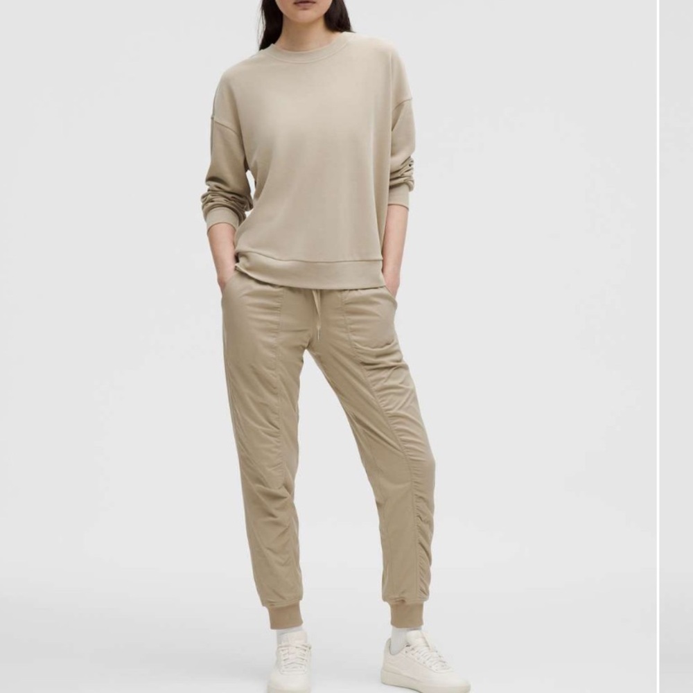 Lululemon Dance Studio Lined Mid-Rise Jogger Full Length Sheer Oak SZ 14 NWT